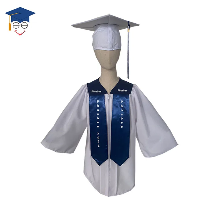 matte child custom graduation gown and hat