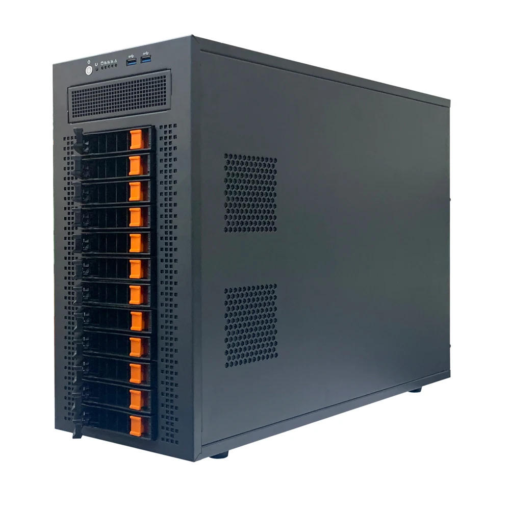 12-Bay HDD bays hot swap case Rack Mount ATX Nas Storage Server Case