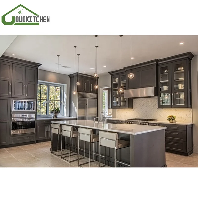 Американский современный шейкер двери стиль твердой древесины кухонный шкаф мебель дизайн