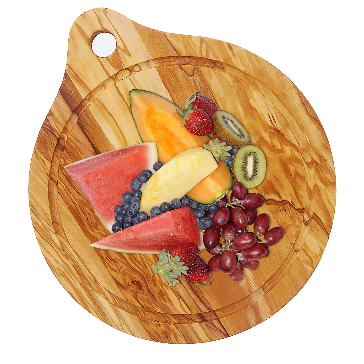 Personalization Customized Natural Round Olive Wood Cutting Board