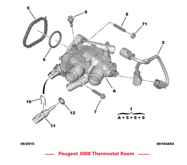 Корпус термостата для Peugeot 208 308 3008 Citroen C4 DS3 9808647180 V763471180 автозапчасти система охлаждения