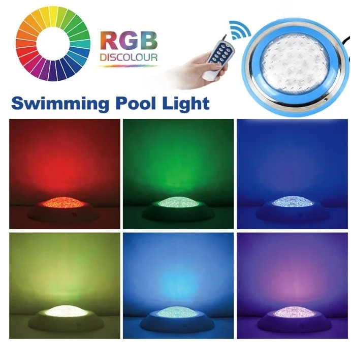 Светильники для бассейна 18 Вт LED - Spa настенный светильник IP68 RGB 7 видов цветов с пультом дистанционного управления
