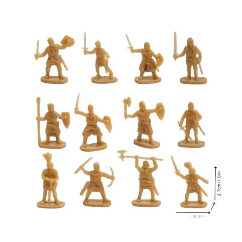 Wholesale 100pcs  Miniature Medieval Soldiers Warrior  Statues  Battle Game  Shields Toys