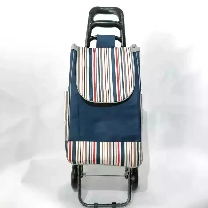 Modern Lightweight Folding Supermarket Foldable  steel Shopping trolley Handle cart Carry Grocery Carts With Wheels
