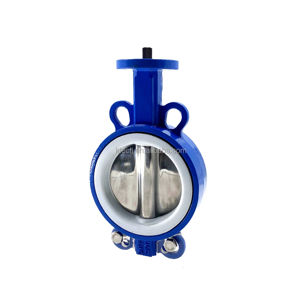 Best Selling Wafer Type PTFE Lined Cast Iron Manual Operated With PTFE Seated Industry Butterfly Valve Supplier