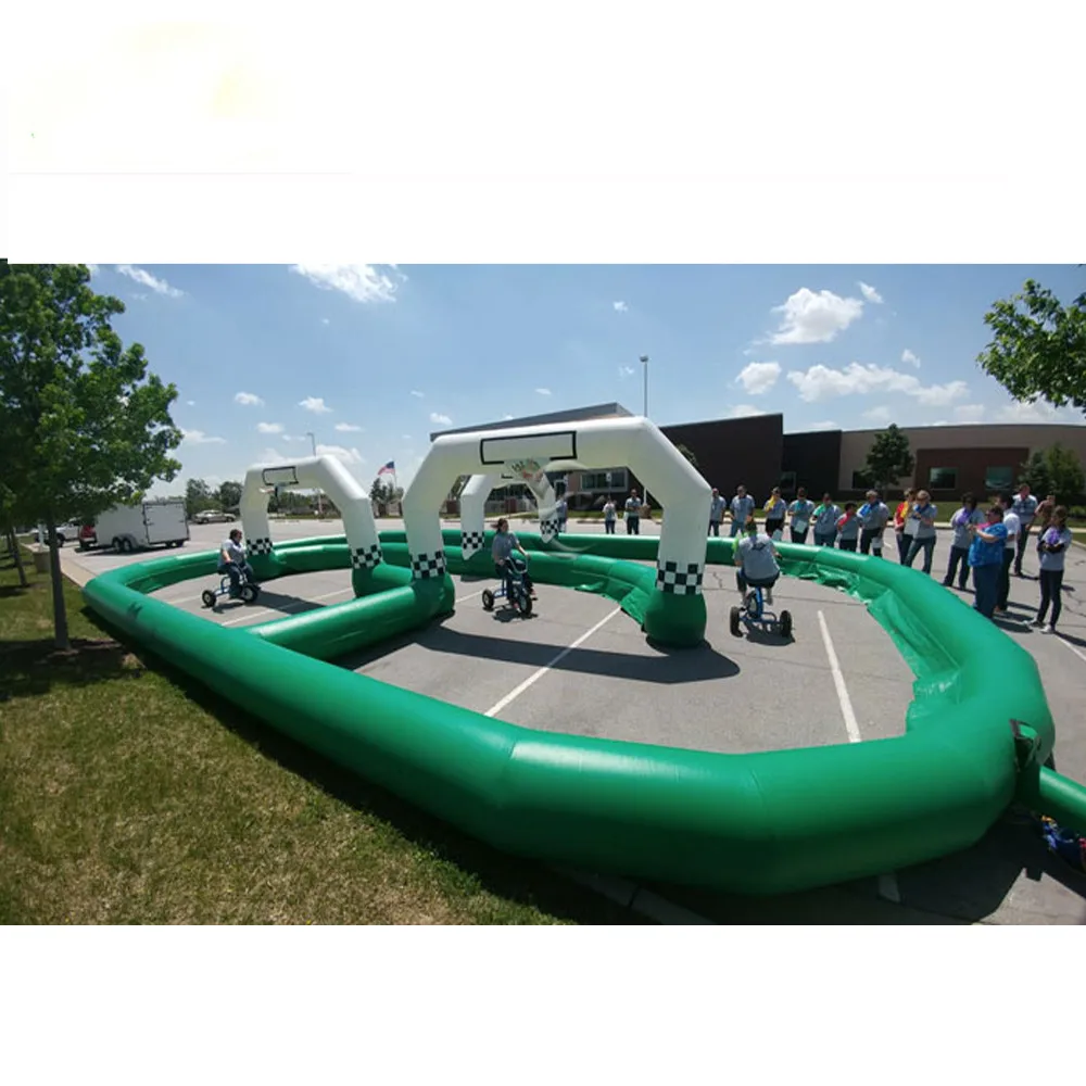 Outdoor inflatable track race for bumper car Air Tight Inflatable Bumper Car Track