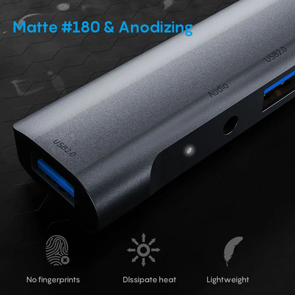 5 In 1 Switch USB C Laptop USB-Por-Hub Mini Usb Por Hub With Power Adapter