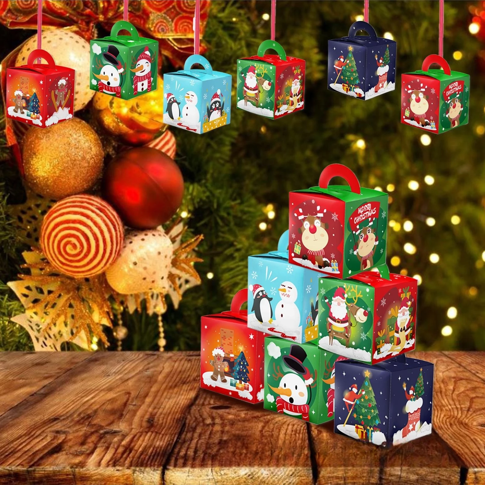 new arrival portable food box Wholesale customization christmas packaging gift box creative christmas candy boxes