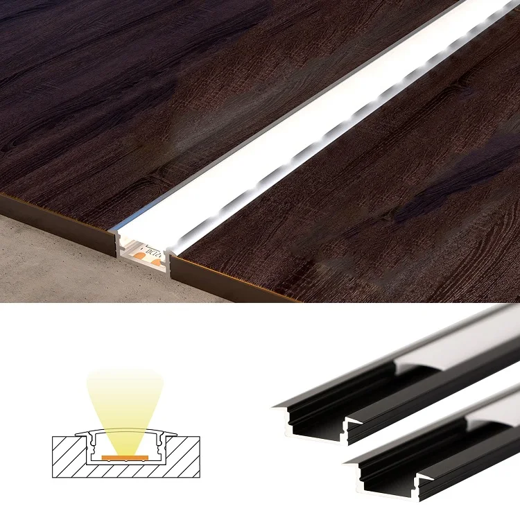 Clear Transparent Frosted Diffuser Black Silver Anodized Led Aluminium Profile Extrusion Channel Light for LED Strip