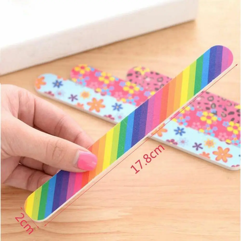 Tamax rainbow Colorful Sanding Nail File Printed Double Sided  Manicure Sanding File Buffer Grits 100/180 supplies