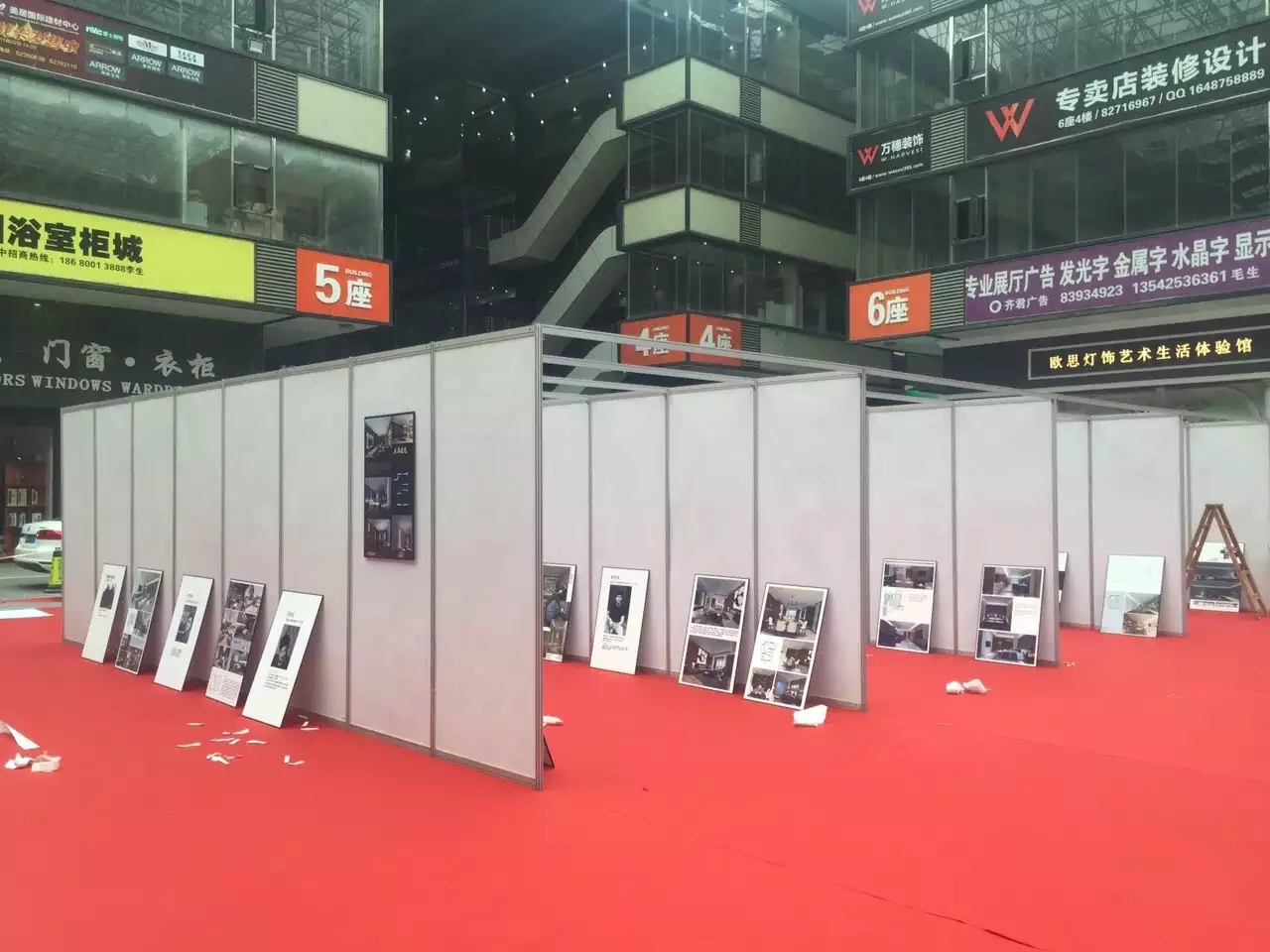 Customized Modular display booth movable partition wall white wall hanging