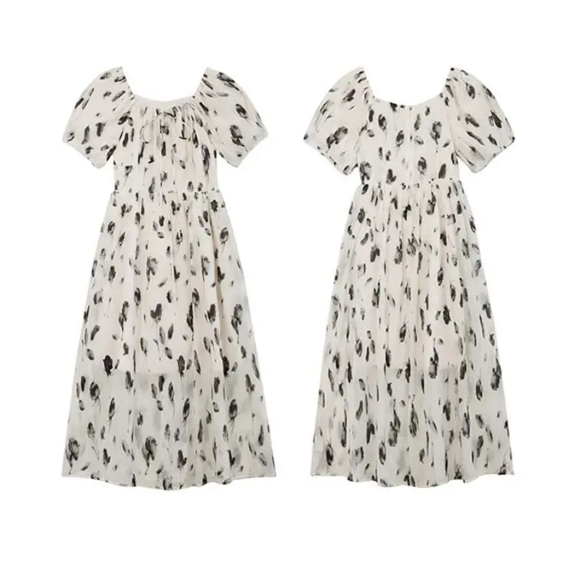 Casual Dresses Vestidos Modest Floral White Short Sleeve Brand Apparel Big Discount Ladies Elegant Summer Casual Dresses