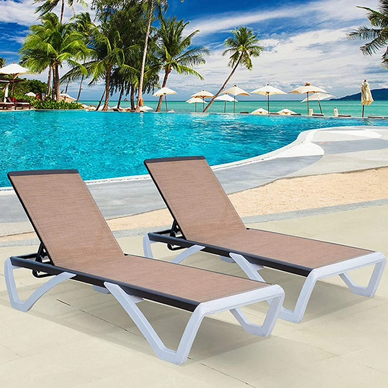 High Quality Swimming Pool Chaise Lounge Chair Outdoor Sun Loungers Patio Lawn Deck Beach Chair