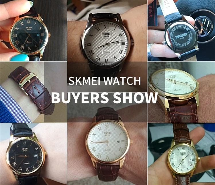 2021 SKMEI 9058 brand watches men quartz business fashion casual watch date women lover couple 30m waterproof wristwatches