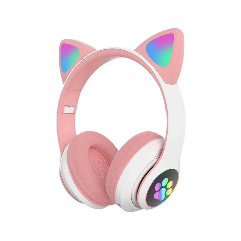 Amazon Hot Sale Wireless LED Cat Ear Headphone Earphone Headset girl cute design