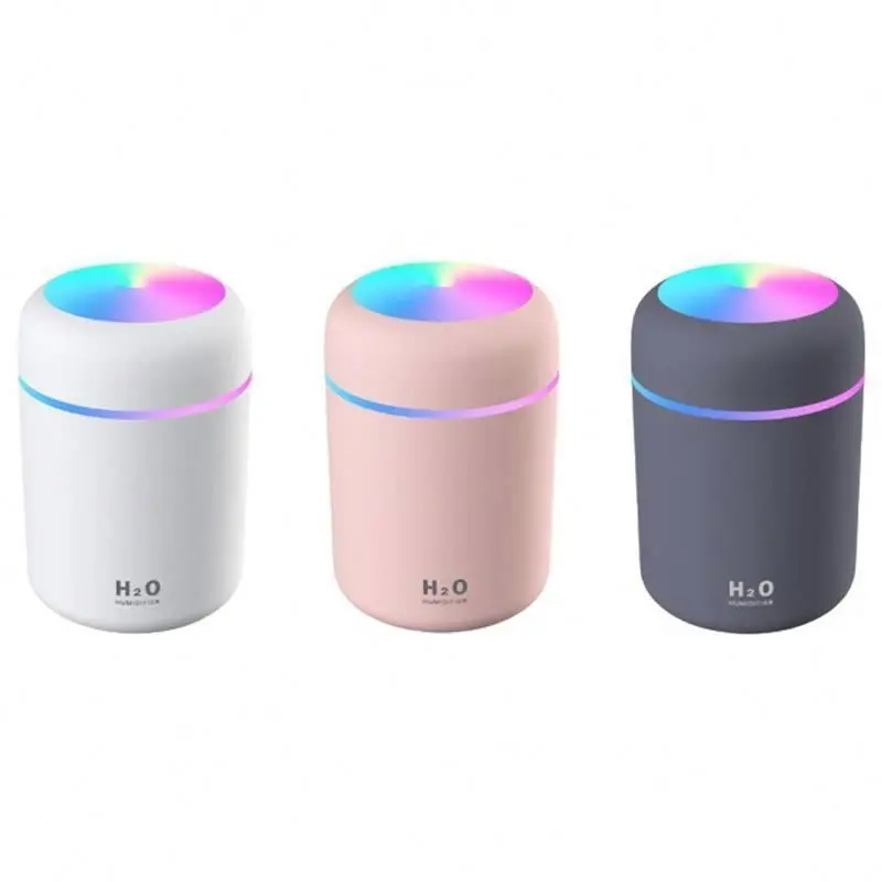 2023 Portable LED light mini 300ml h2o Spray Mist humidifier Double Wet Aroma Essential Oil Diffuser Car usb air humidifier
