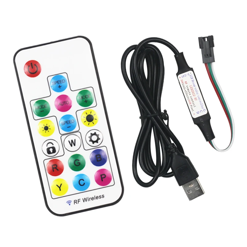 DC5V-24V Smart Wireless 17 key RF  IR Remote control dimming Controller For USB  rgb Led Light Strip dimmer