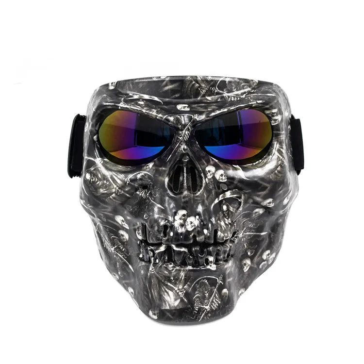 Sports full face masks goggles human skeleton motorcycle goggle