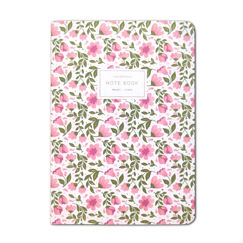 
2020 2021 Holi Flower fsc/ISO9001 soft cover sewing/stitching ruled Note Book/student/stationery set/custom logo notebook 
