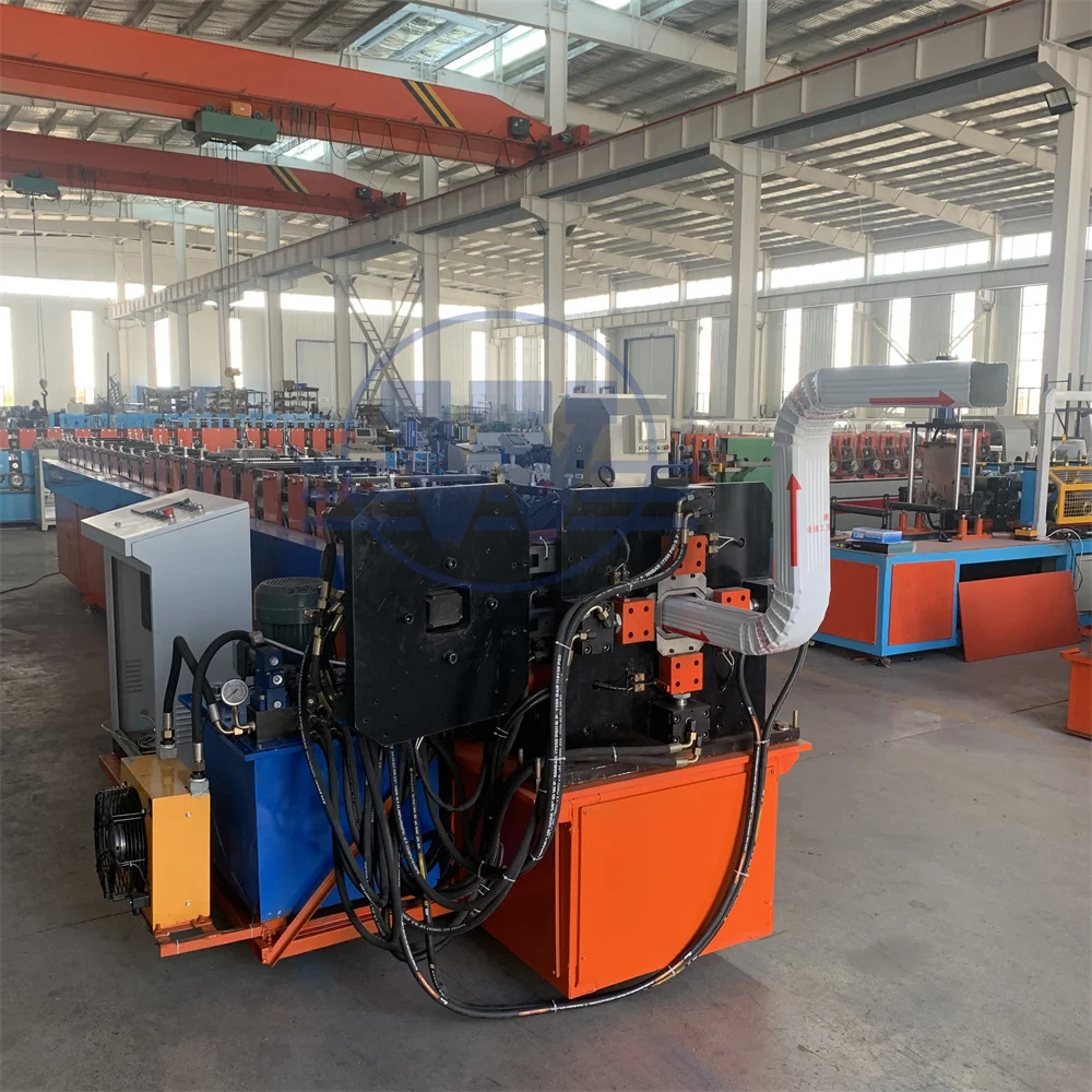 Buy Exhaust Steel Pipe Making Machine Equipment Water Gutter Reducing Expanding Narrowing Integrated Downpipe Forming Machine
