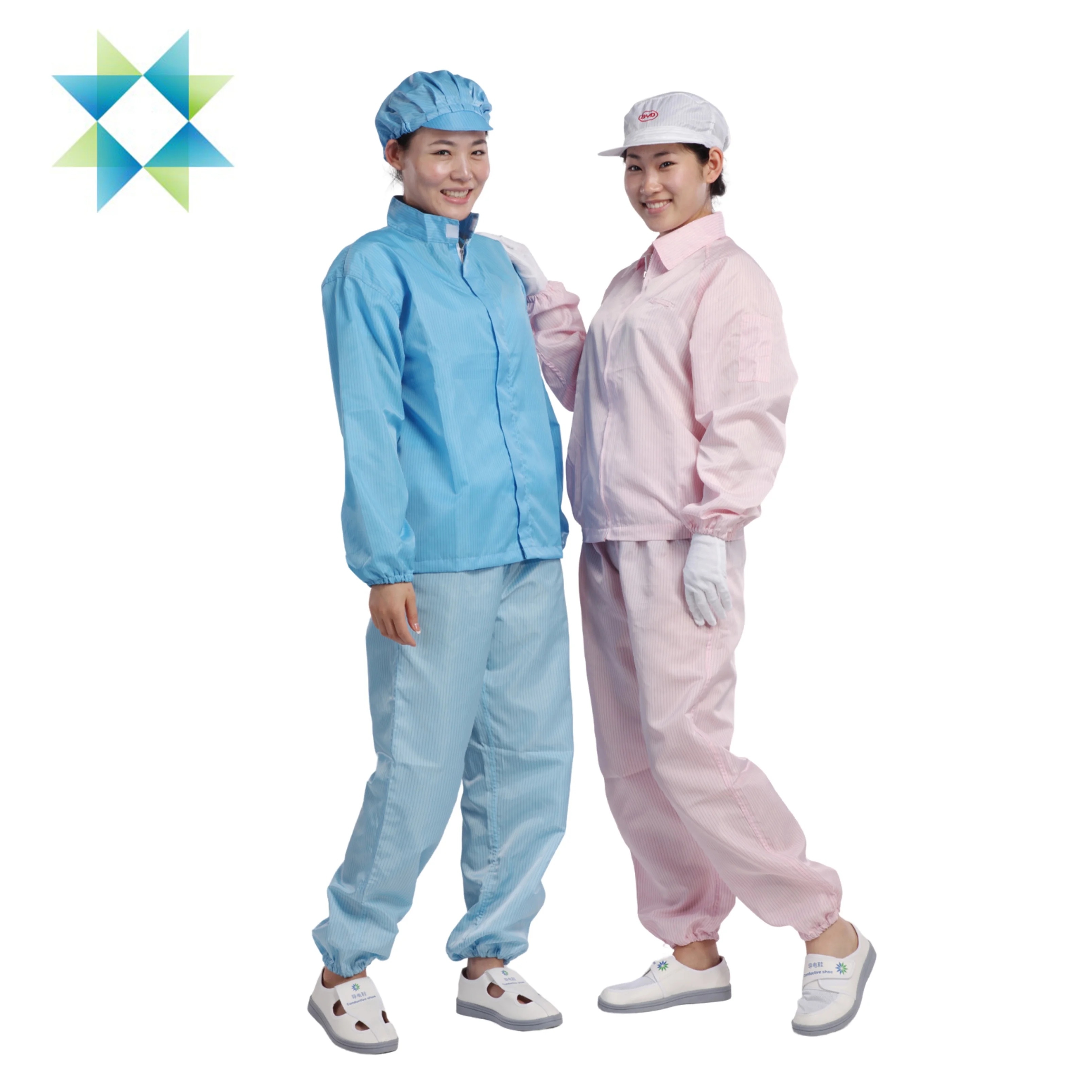SKPURE customer made manufacture polyester lint free  ESD coverall Cleanroom jumpsuit