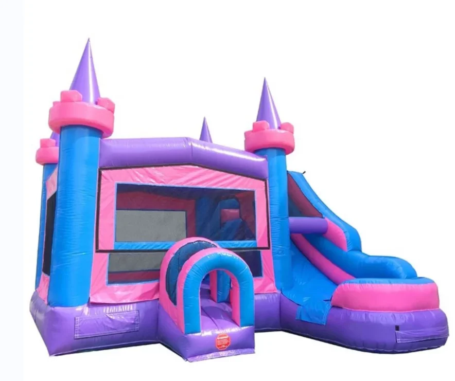 commercial unicorn theme inflatable bouncy water slide combo  bounce house inflatable jumping castle combo for party business