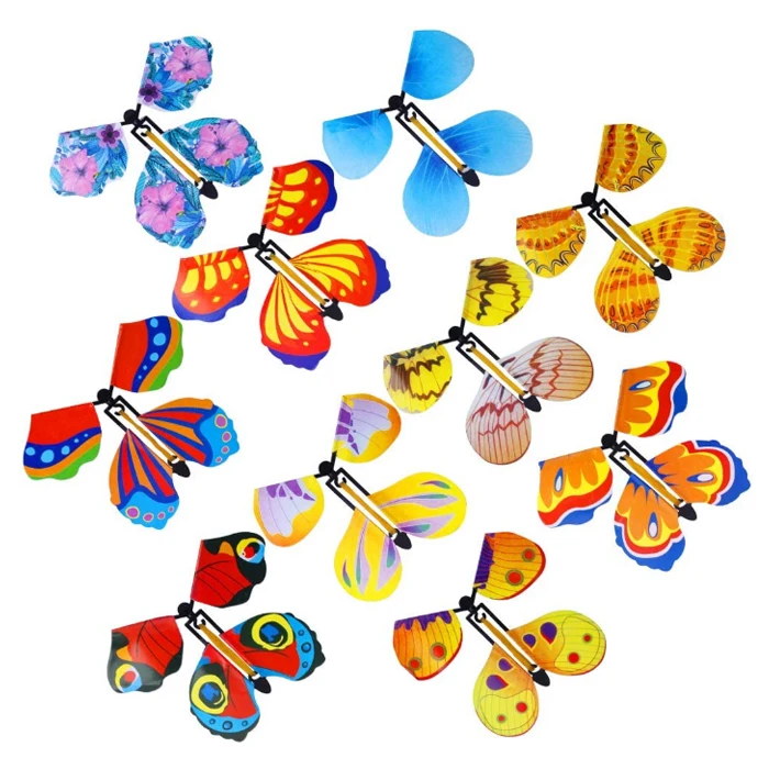 Amazon Decorative Butterflies Kids Surprise Toys Rubber Band Powered Wind up Magic Fairy Flying Butterfly for Party