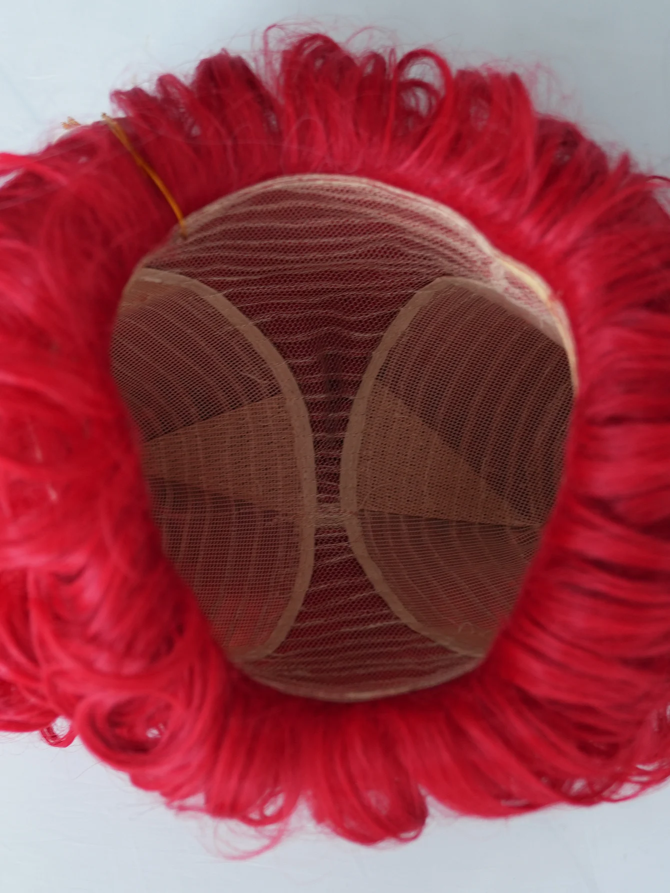 Queen of Hearts Wig Afro Wave Curly Red Hair with Bangs Synthetic Wig for Women Drag Queen Cosplay  Pelucas Perucas Perruques