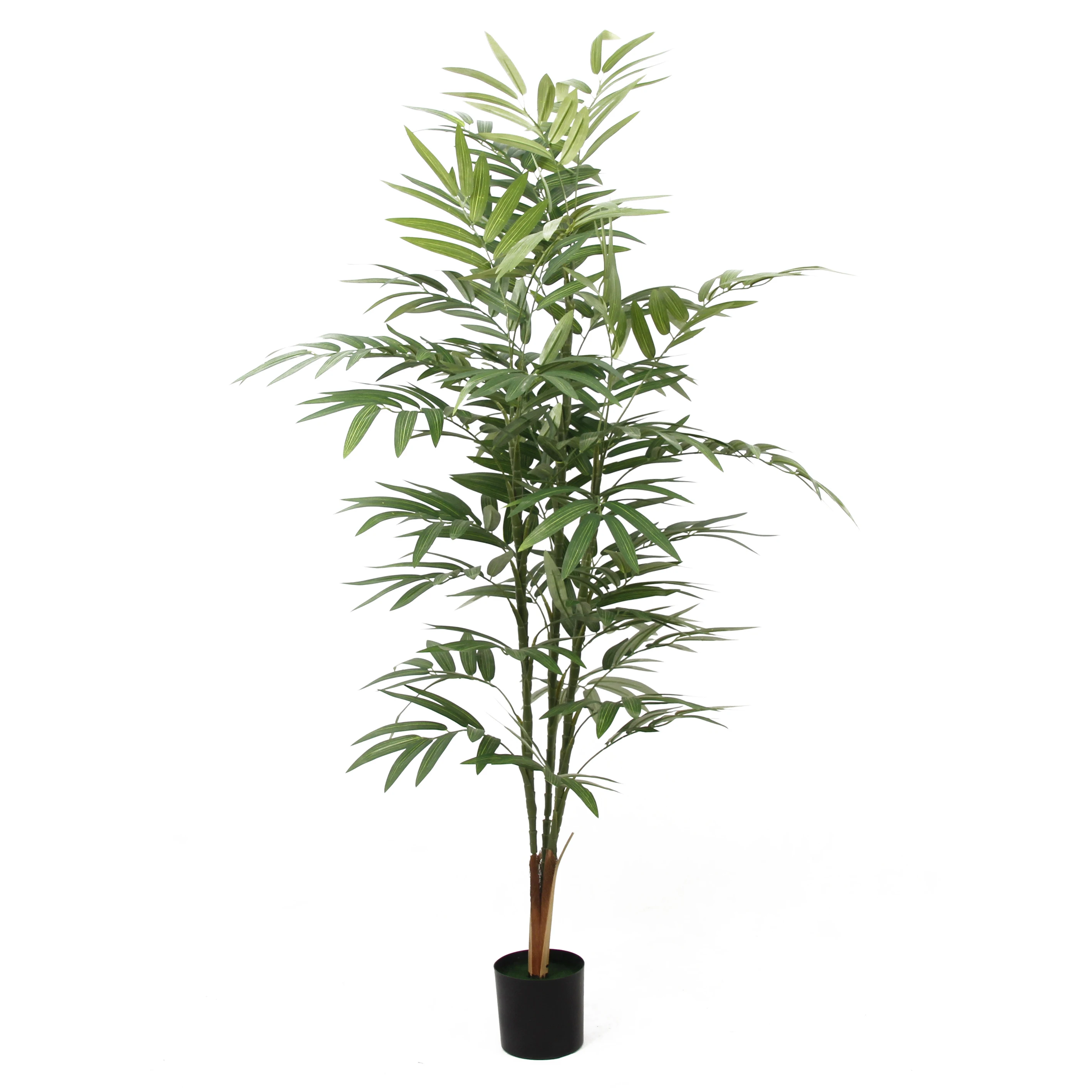5 Feet Tall 150CM Realistic Fake Silk Leaf Artificial Fernleaf Bamboo Plant For Front or Side Yard Hedge Patio Indoors