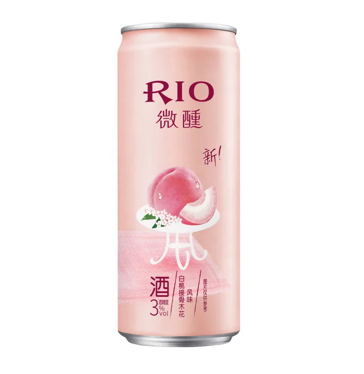 2022 RIO ALCOHOLIC BEVERAGES FRUIT DRINK WINE Alc.3%Vol Little beautiful white peach Elderflower Cocktail Aluminum can KTV party