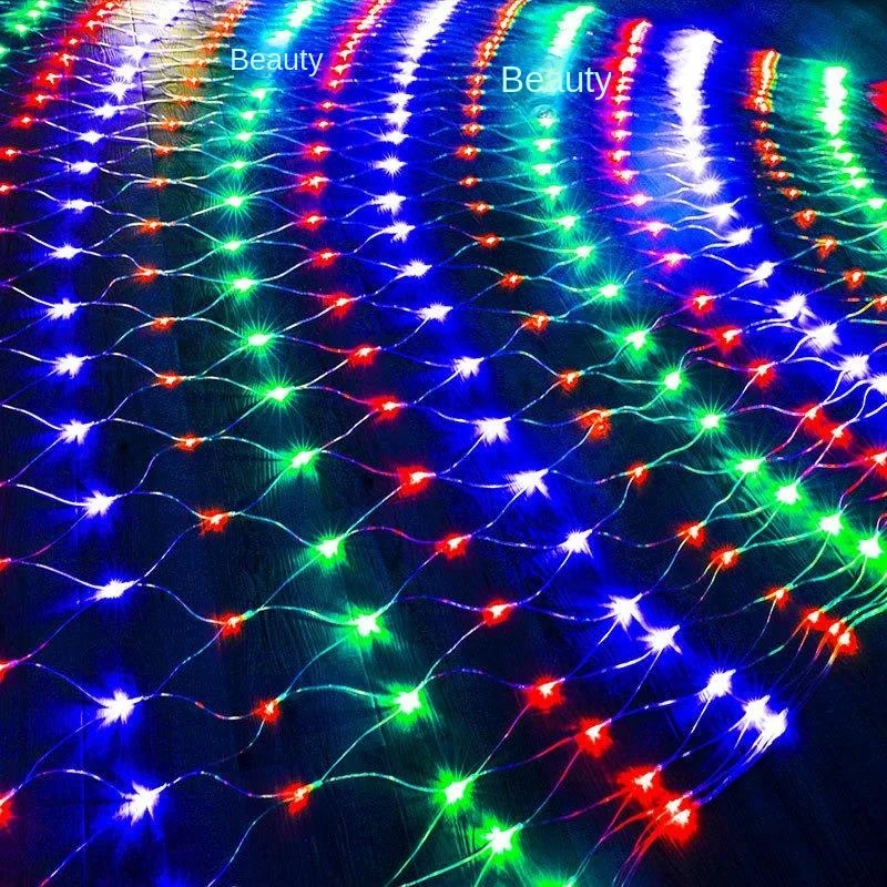 Waterproof Fishing Net Lamp 200 LED Outdoor Star Lights Factory Spot Christmas Holiday Decoration for Project Lighting