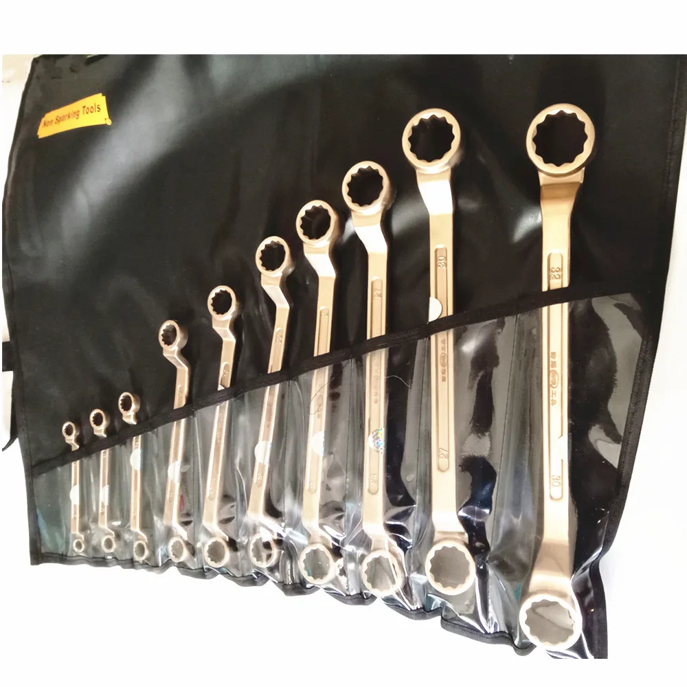intrinsically safe tools Al-Cu Al-Bronze double ring spanner set 6*7-30*32mm