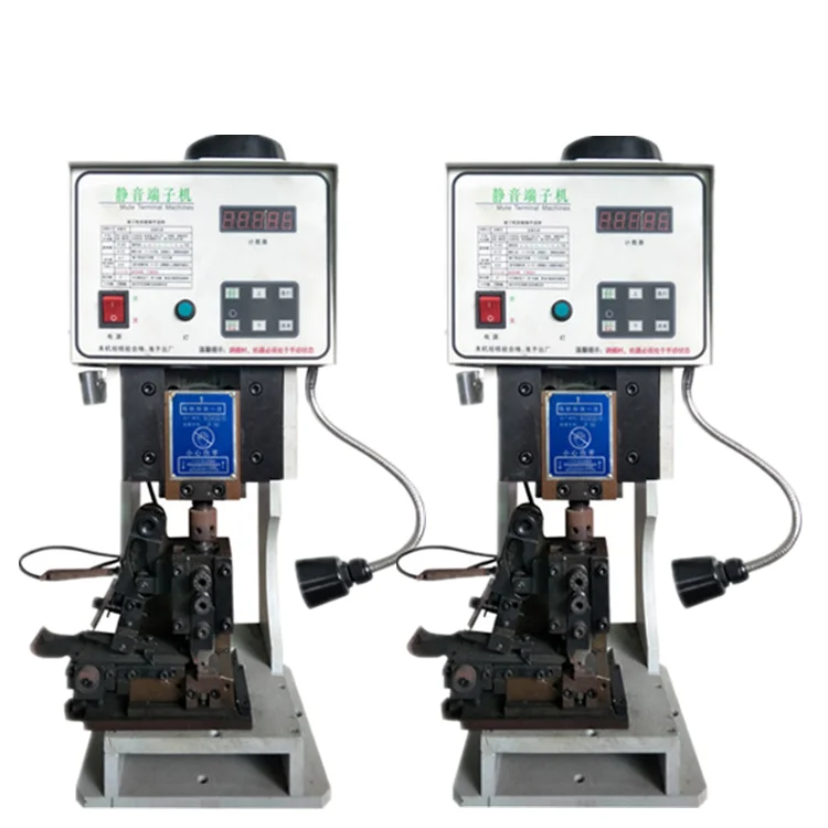Semi Automatic Two Round Pin Plug Insert Terminal Crimping Machine