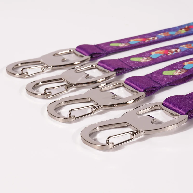 high quality bottle opener short key strap tool wrist lanyard with custom print logo