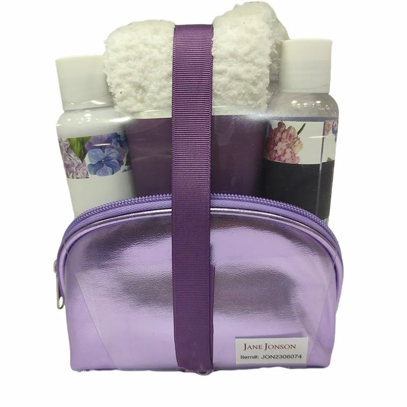 Natural Organic shower gel and body lotion Travel Cosmetic Bag Spa Gift Bath And Body Care Set
