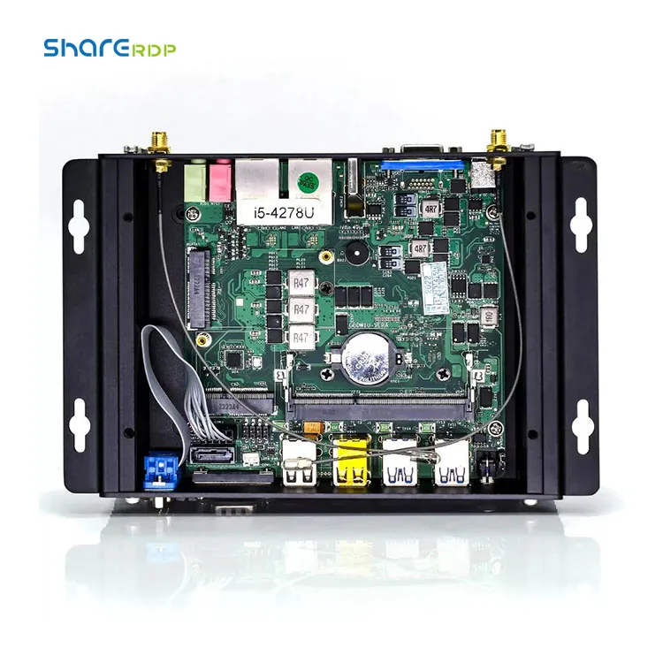Qinglian Dual Lan Dual COM Small Embedded Computer Core I5 4278U X5 12V X86 Embedded Fanless Mini Box PC