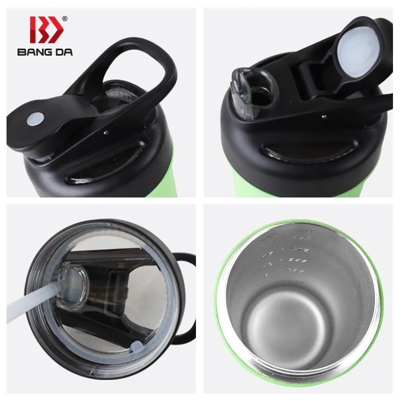 Bangda Wholesale OEM 24 ounce 720ml pre workout blenders ss shaker bottle for protein shake