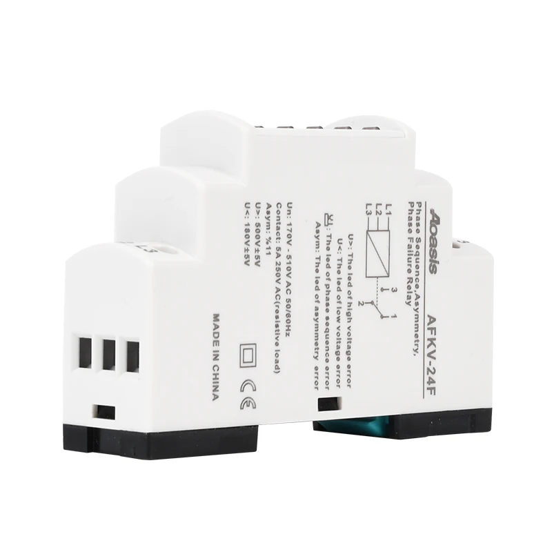 Aoasis AFKV24F 380V 3 обрыва фазы реле последовательности фаз измерение напряжения тока автомат защити