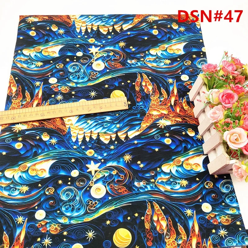 3D  embroidery Designer  printed  TC fabric polyester cotton flower  sewing quilting DIY material textile