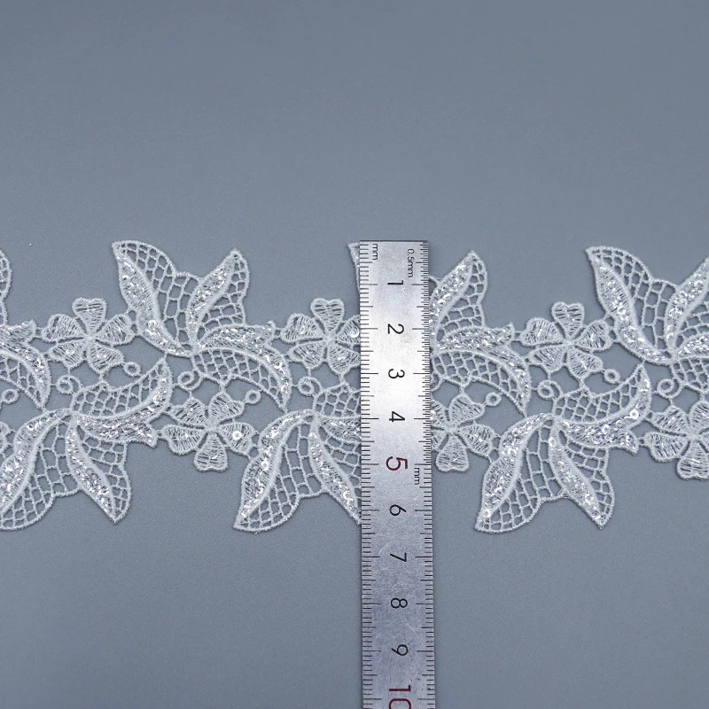 2024 newest flower ribbons 100% Polyester flower eyelet fabric lace trimming Water soluble lace for garment