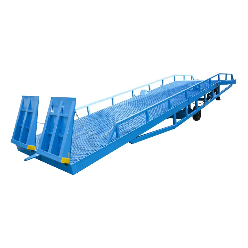 Qiyun Departure load 6t/8t/10t/12t/15t/20t can be customized Mobile yard ramp Manual hydraulic mobile yard ramp