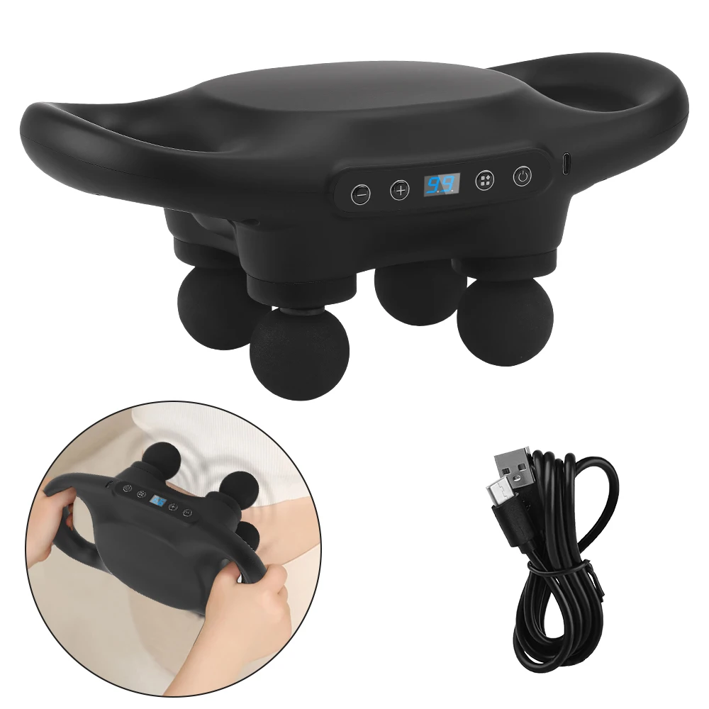 New Design Portable 4 Head Back Massage Electric Massage Guns Body Deep Tissue Vibration Muscle Massager Gun