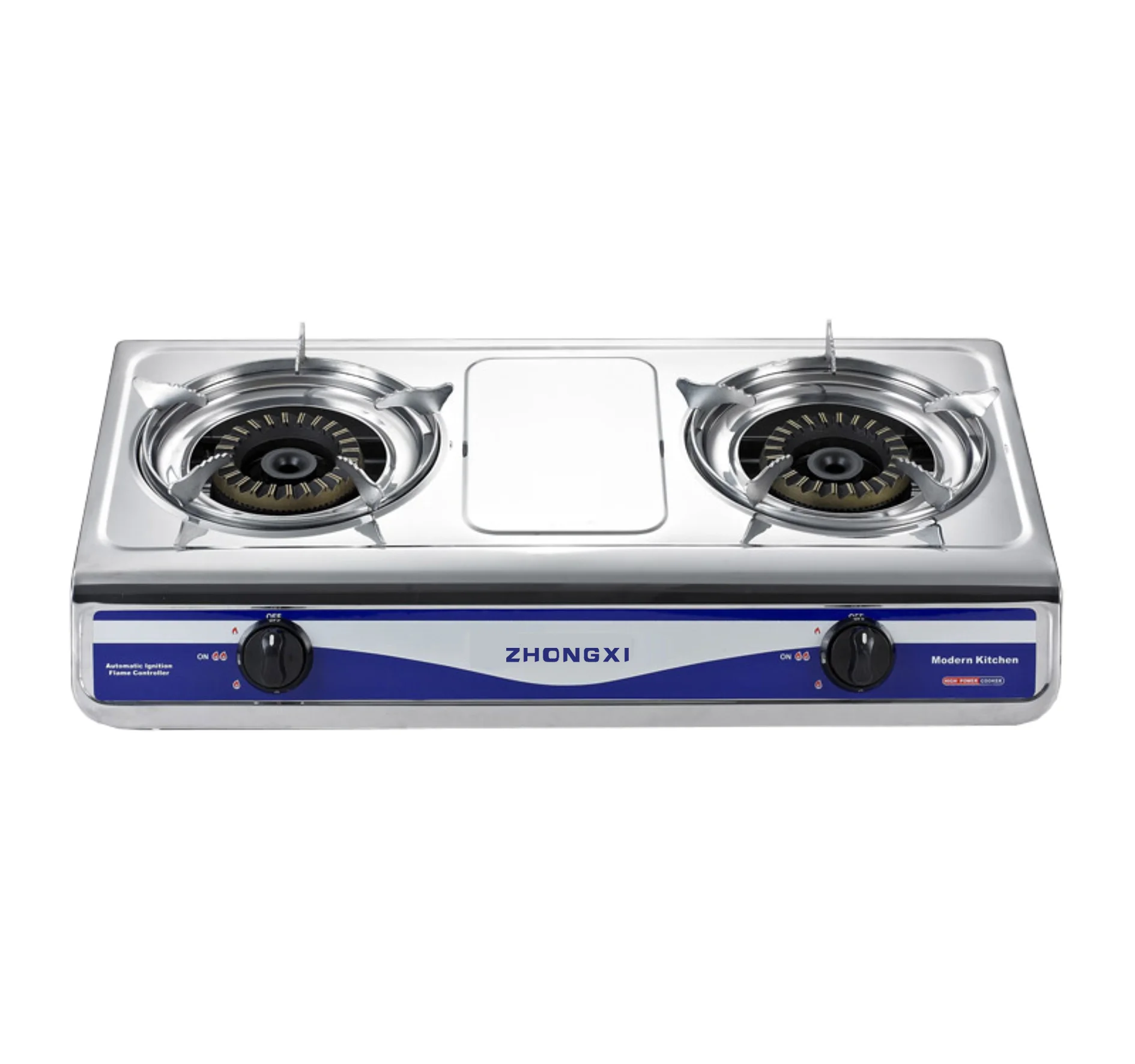  Foshan City Supplied 2 burner stainless steel panel gas