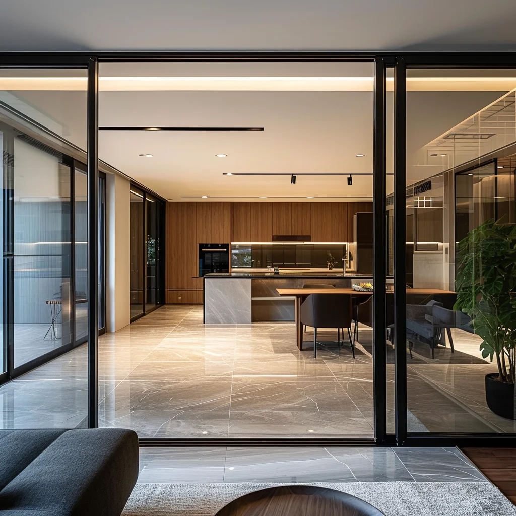 Beigeman Soundproof Energy Saving Aluminium Sliding Door Price heat insulated Tempered Glass Patio Shower Glass Sliding Door