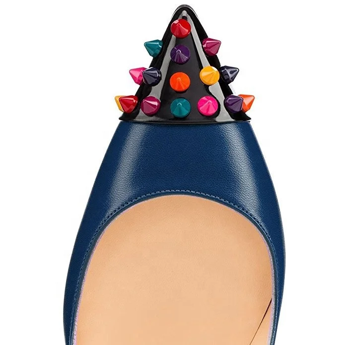 Closed toe Sexy Red Bottom Heels Rivet Studded Womens High Heels Wholesale Stilettos heels large size shoes