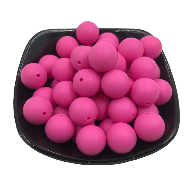 NCYLIFE Candy Rainbow Colors Silicone Beads Dusty Coral Neon Pastel Pink Rosy Brown