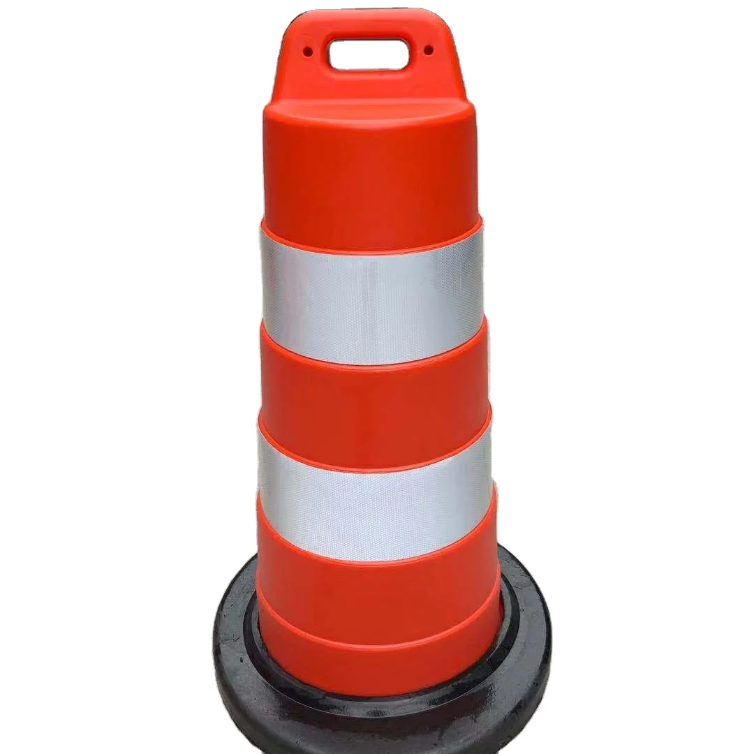 Rubber Basement 460*1100mm Dubai Reflective Plastic Traffic Barrel
