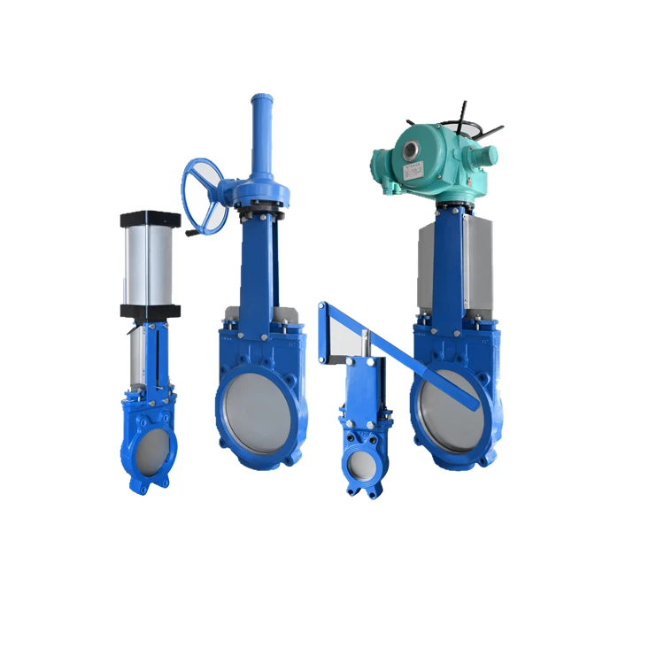 DN300 Gearbox  Knife Sliding Gate Valves with cast iron body