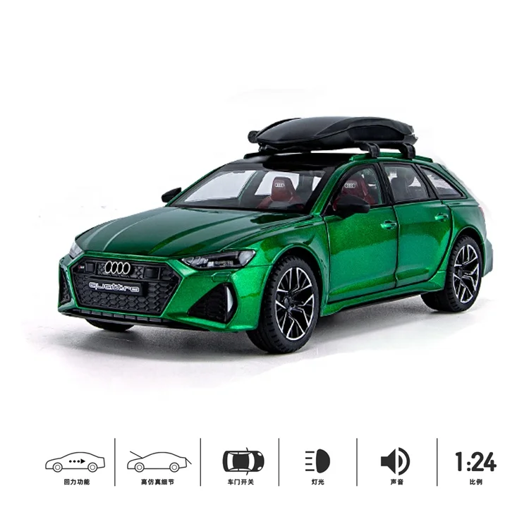 2023 OEM 1/24 Racing Alloy Car Model Diecast Toys Pull Back Simulation Vehicle 6 Doors Opened Pull Back Audi Rs6