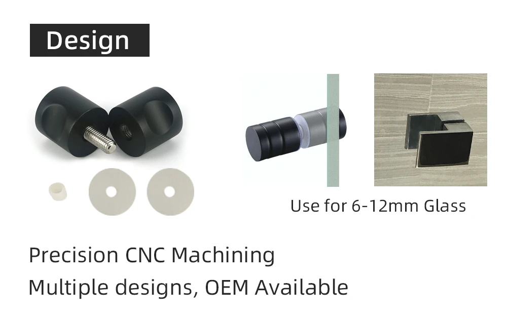 Bathroom Knob aluminum Alloy Stainless Steel Shower Glass Door Knob small Glass Door Knob